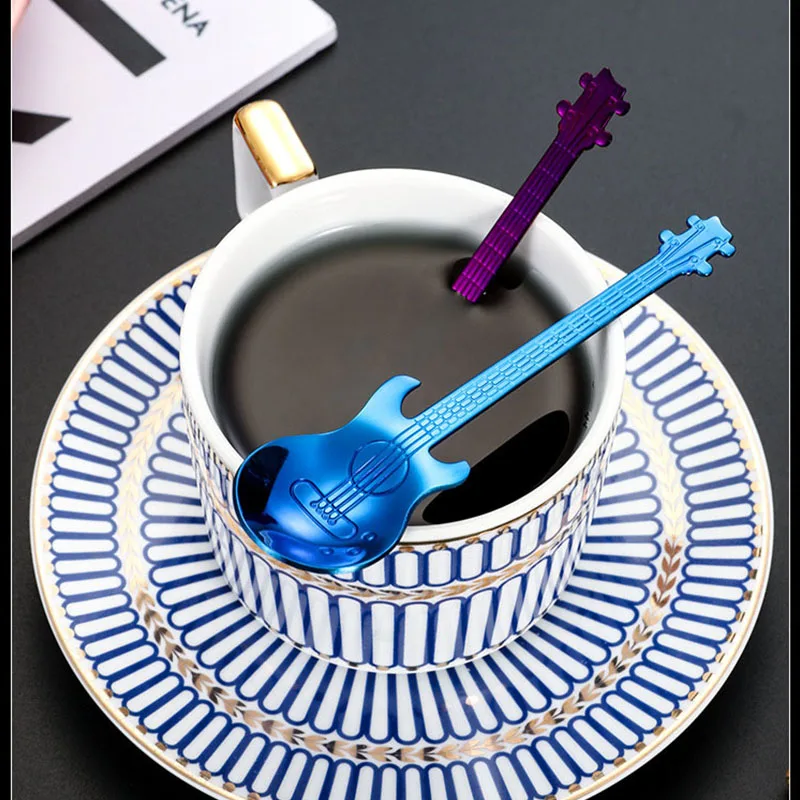 

Coffee spoon, guitar spoon dessert and snack spoons ice cream mini spoon kitchen tools and tableware 304 metal gift