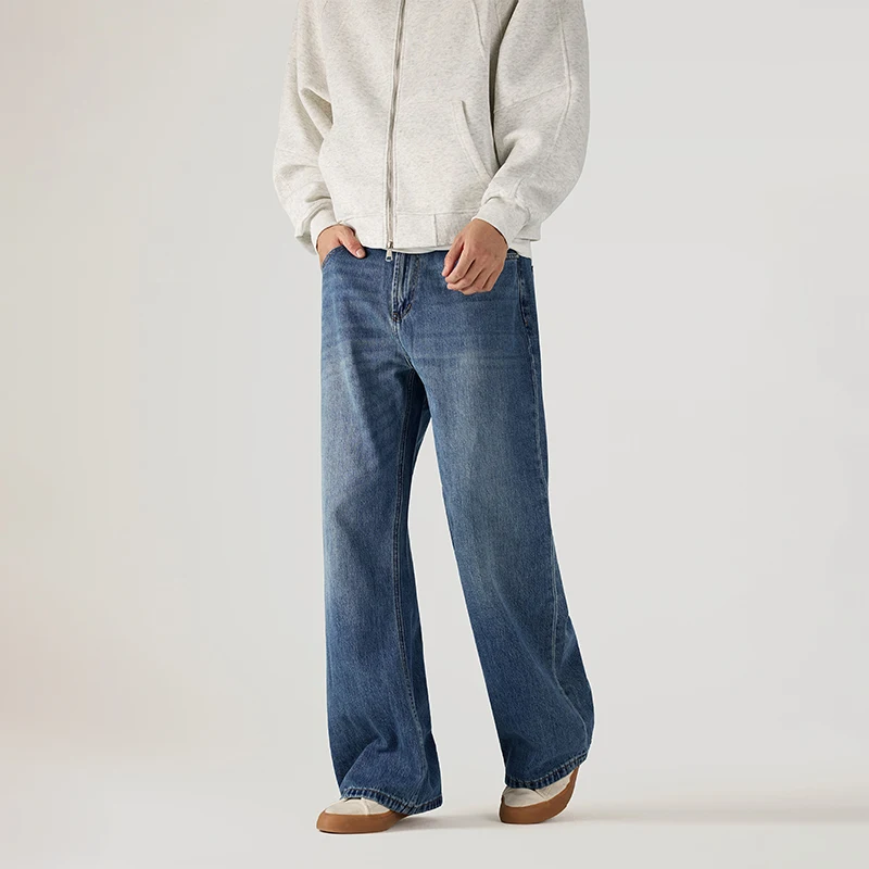 

Мужские джинсы в американском минималистичном стиле, универсальные, полноразмерные, повседневные, расклешенные, весна 2026, новая коллекция