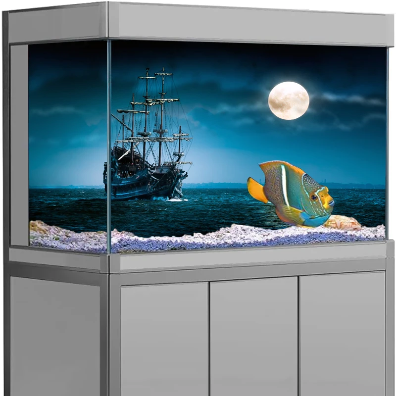 

Aquarium Background Sticker Sea View Poster Fish Tank Decoration Self Adhesive Wallpaper 3d Background