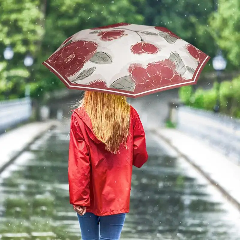 

Folding Umbrella Manual Sun Umbrella J Stick Handle Foldable Canopy For Walking Hiking Outdoor Car Travel Beach Commuting Daily