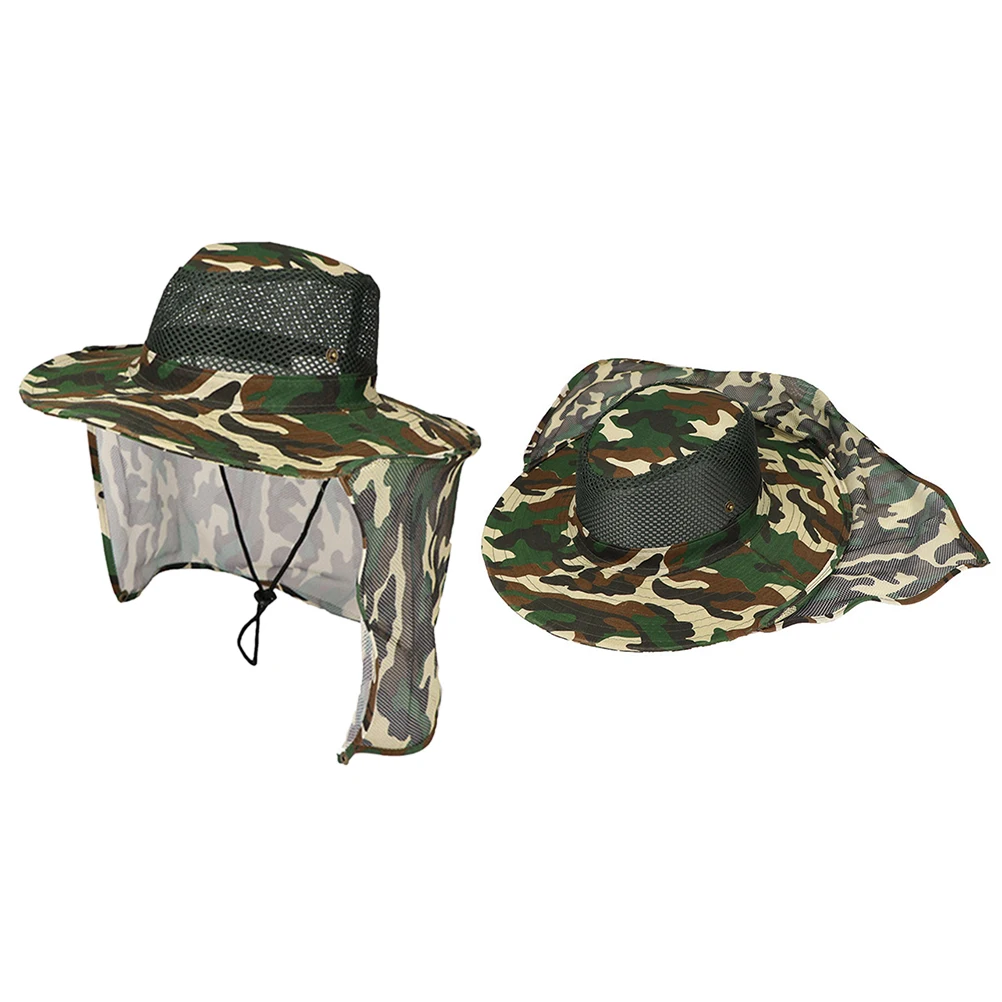 

Camouflage Hat Lightweight Breathable Fishing Long Sun Protection Boonie Pattern Men Outdoor Activities Wide Brim Hats