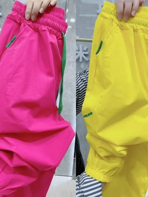 

Женские летние тонкие спортивные брюки из ледяного шелка, быстросохнущие, укороченные (7/8), фасона «Харлан», универсальные, утягивающие, для маленьких размеров