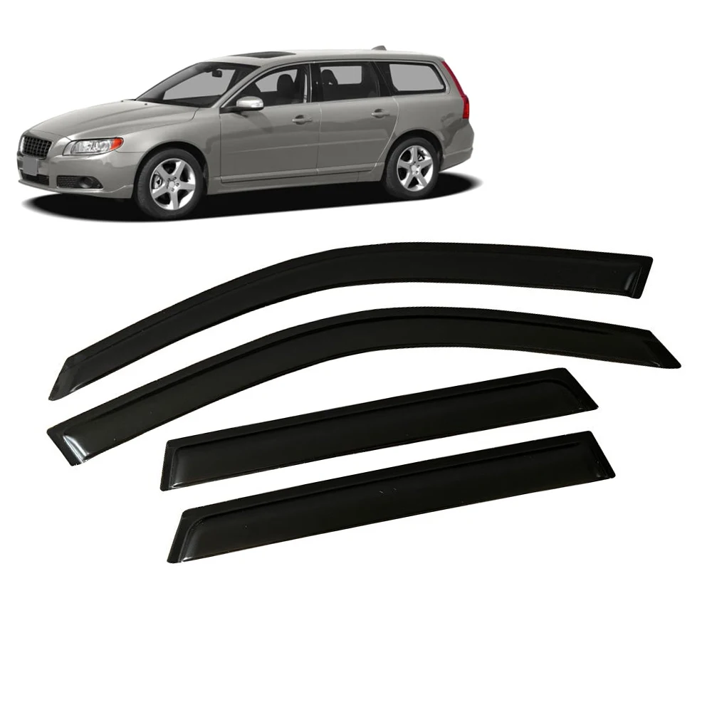 Window Visor for VOLVO V70 2008 2009 2010 2011 2012 2013 2014 2015 2016 Weathershied Door Visor Wind Sun Rain Guards Side