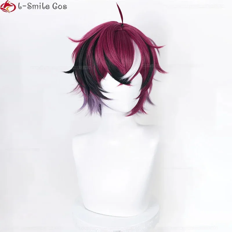 

ss13Vtuber EN7 XSOLEIL Dropscythe Cosplay 35cm Short Doppio Heat Resistant Hair Men Nijisanjien Party Wigs + Wig