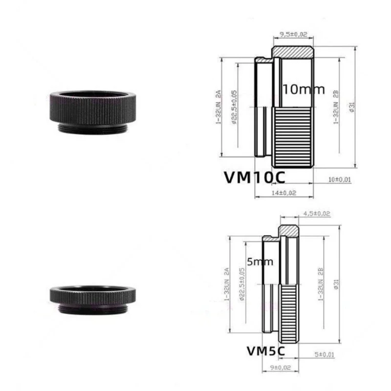 Camera công nghiệp C đến CS Mount Converters 5mm 10 mm