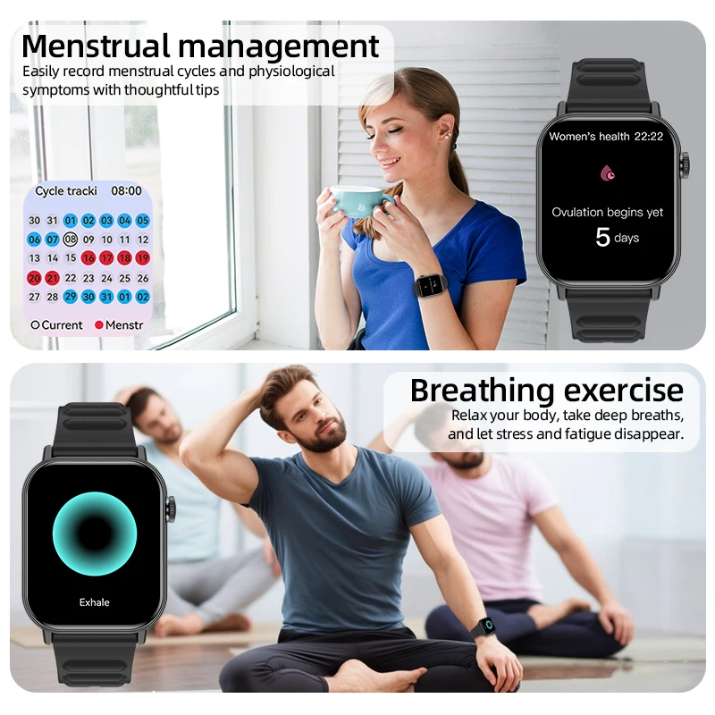 LIGE ساعة ذكية 1.83 بوصة 240*284 بكسل عرض Smartwatch بلوتوث دعوة صوت مساعد رصد معدل ضربات القلب الساعات الذكية #5