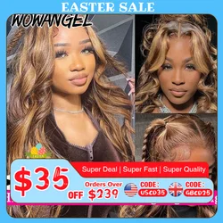 250% 13x6 HD Lace Frontal Wigs 4J27 Highlight 34in Body Wave Human Hair Wigs Melt Skins Natural Scalp Brazilian Hair For Women