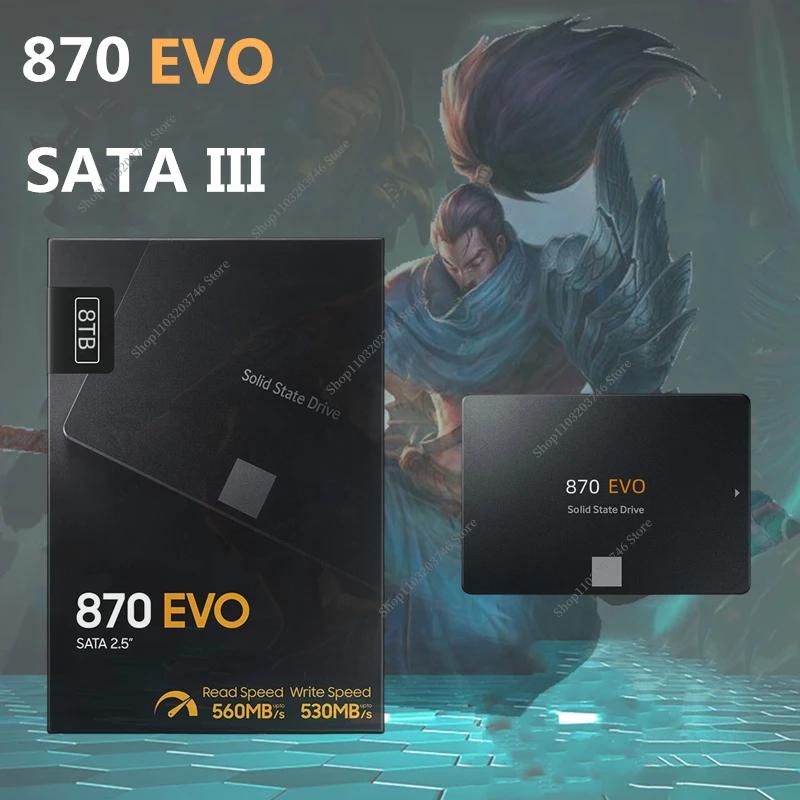 

Новый внутренний твердотельный накопитель 8 ТБ 870 EVO, жесткий диск SSD 4 ТБ 2 ТБ 1 ТБ 2,5 дюйма Sata III для ноутбука, микрокомпьютера, настольного ПК PS4