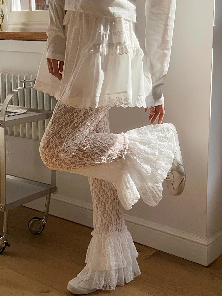 

Женские брюки-клеш Street Sle с высокой талией, длинные, с защитой от просвечивания, с цветочной вышивкой, индивидуальный дизайн