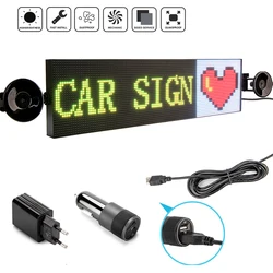 Pantalla de señal Led para coche, tablero de mensajes de desplazamiento programable, 12V, P4, RGB, a todo Color, pantalla de señal Led multilenguaje, 52CM