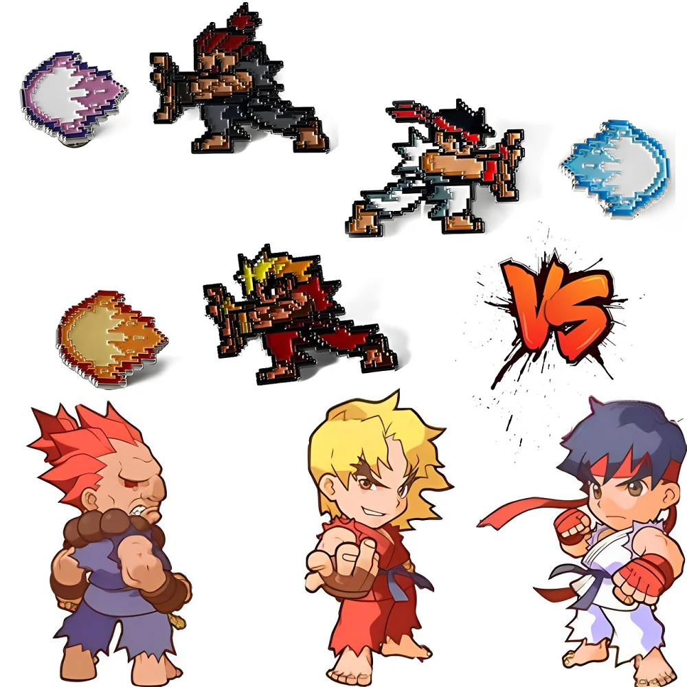 Broche de caza callejero de dibujos animados, insignias de esmalte periférico, PIN de puño de onda fantasma de Ron Ken Ho, regalos para fanáticos de la joyería