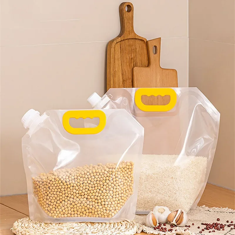 

Kitchen Storage Bag Grain Moisture-proof Sealed Bag Insect-proof Transparent Portable Food-grade Storage Bag