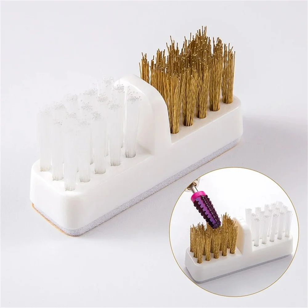 1/2/5pcs Electric Nail Grinding Head Cleaning Brush Portable Manicure Drills Bits Cleanser Dual Copper Wire Clean Tool Supplies