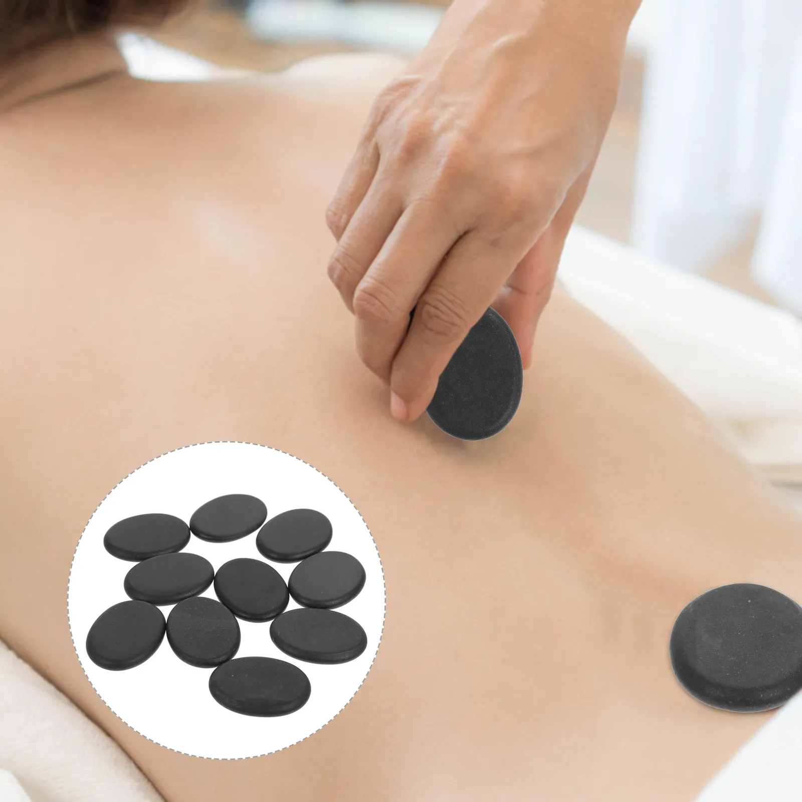 10 pierres volcaniques chaudes naturelles pour le visage, le dos, les bras, les pieds, massage et thérapie par rétention de chaleur