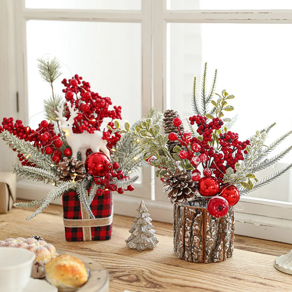 Festive Atmosphere Desktop Decorations Realistic Pine Cones Crafted From Wood Lifelike Appearance For Christmas