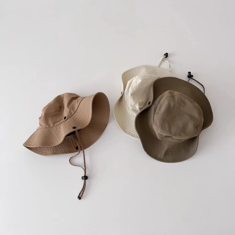 Caps Quick-drying Camping Hat Windproof Breathable Children Bucket Hat Adjustable Rope Skin-Friendly Bonnet Outdoor