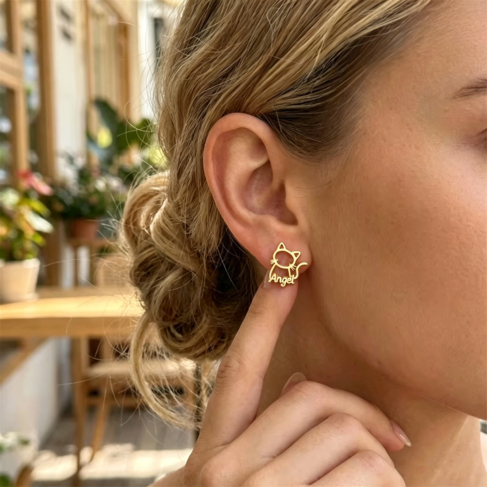 Personalized earrings jewelry For Woman Custom Stainless Steel Stud Earrings Accessories Custom Name Personalized Gift For Girls