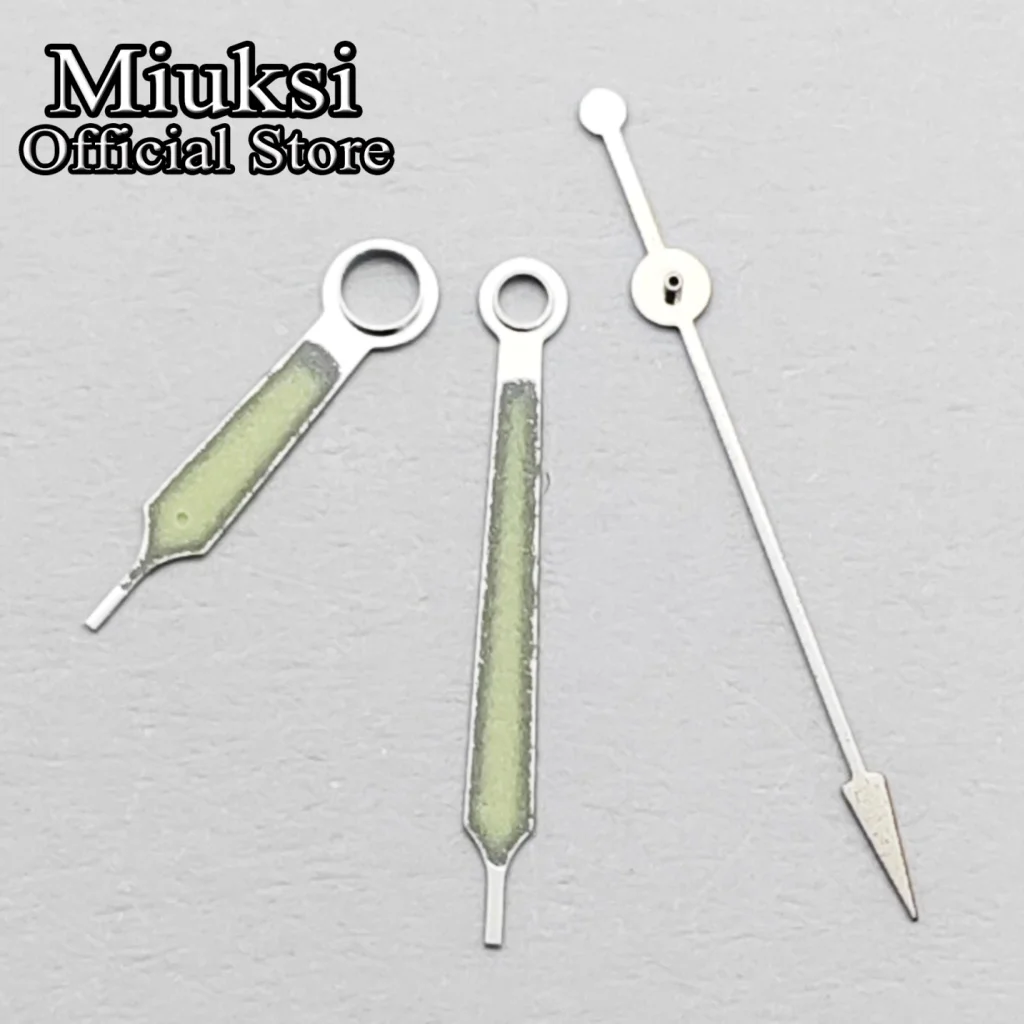 Miuksi VH31 Silberne Uhrzeiger passen zum VH31 Uhrwerk, grün leuchtendes Zubehörteil. – Detail 9