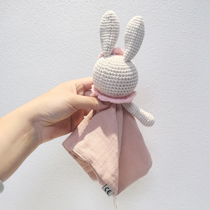 New Cotton Gauze Baby Towel Print Bunny Rabbit Doll Baby Comforters Blanket Soothing Towel Newborn Face Towel Saliva Towel