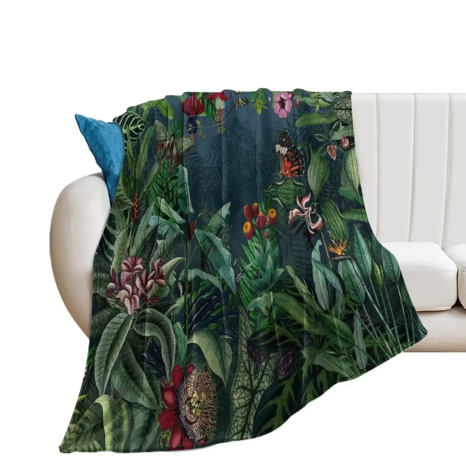 Midnight Rainforest I Throw Blanket Furrys sofa bed Luxury Brand Hairy Blankets