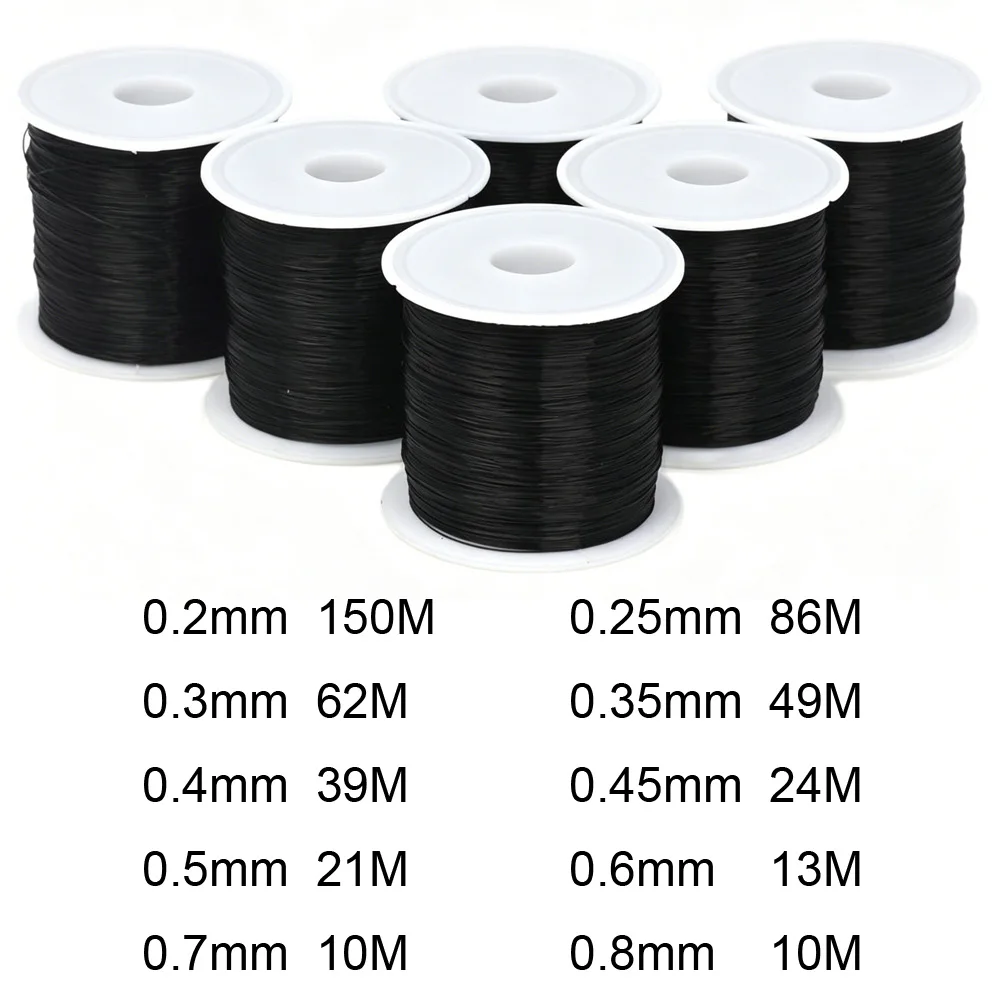 Black Inelastic Line 0.2-0.8MM/150-10Meter Beading Strong Nylon Cord Wire String DIY Bracelet Choker Necklace Jewelry Making