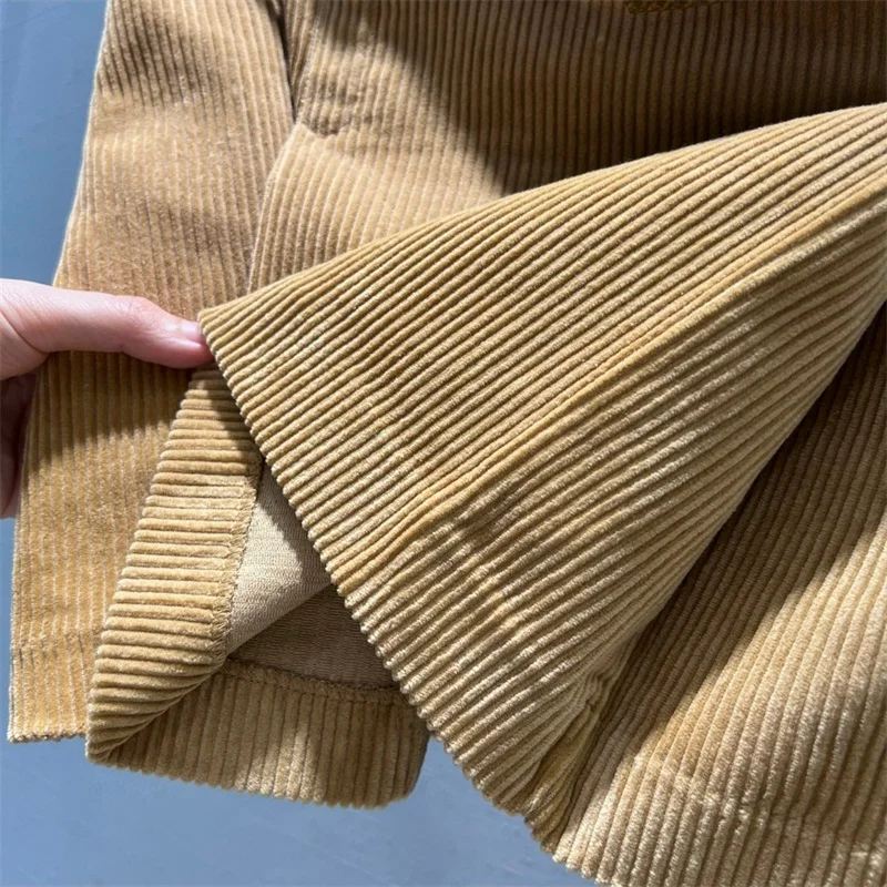 Corduroy Pleated Skirt Slim M244943 Autumn New School Style Temperament Belt Y2k Vintage Mini Skirts Spanking Yellow Colour