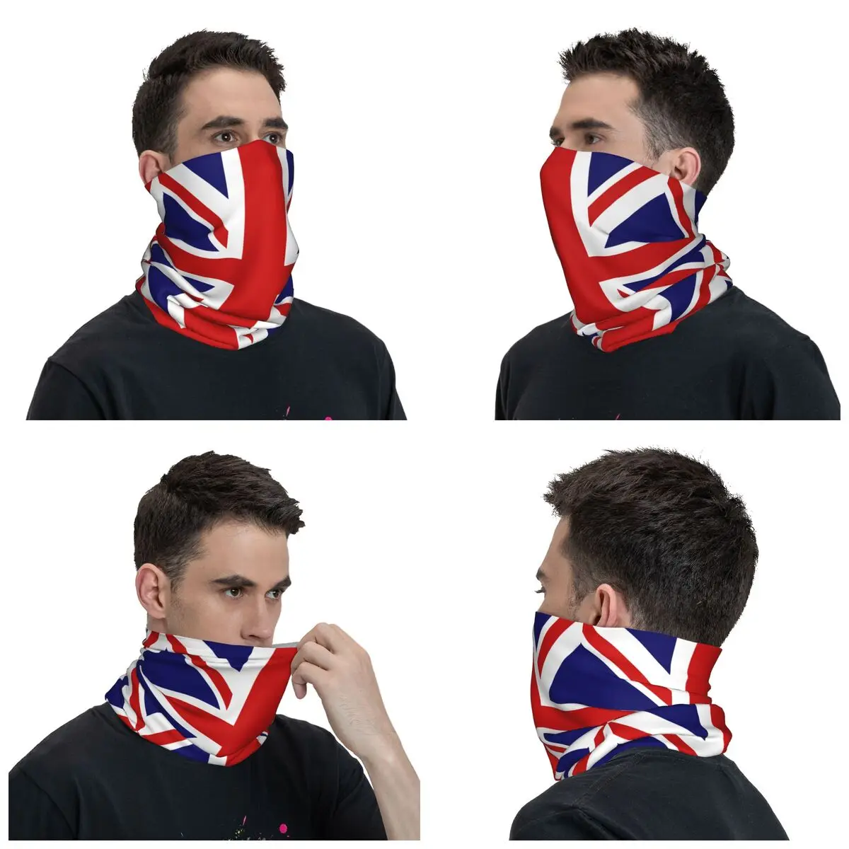 Bufanda de cuello con estampado de bandera británica para hombre y mujer, Bandana con estampado de la bandera del Reino Unido, Bandana de uso