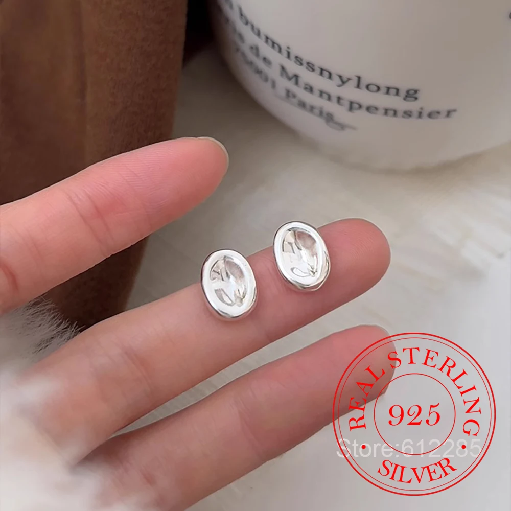 

Ювелирные изделия из стерлингового серебра 925, геометрические нерегулярные овальные серьги-гвоздики с кристаллами для женщин, ювелирные изделия для свадебной вечеринки для девочек, подарок другу