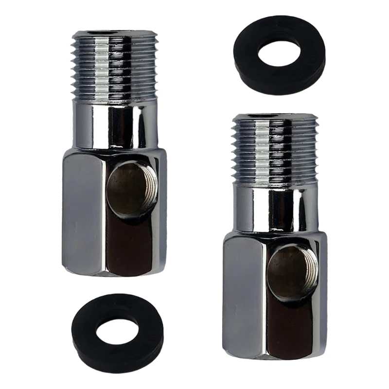 2Pcs 1/2inch to 1/4inch Aluminum Alloy 3-Way Adapter Tap Connector Hardware Balls Valves Fittings Water Purifiers Accessory