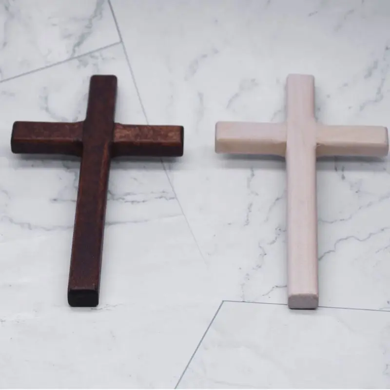 2pcs Handmade Wooden Crosses Crucifix Jesus Christ Ornaments Religious Pendant Dropsale