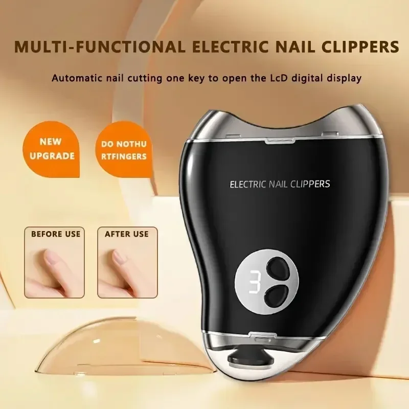 Double-Headed 3 Gears Electric Nail Clipper With LED Light  Cute Mango Shape Trimmer And Polisher Baby Toes Nail Clipper