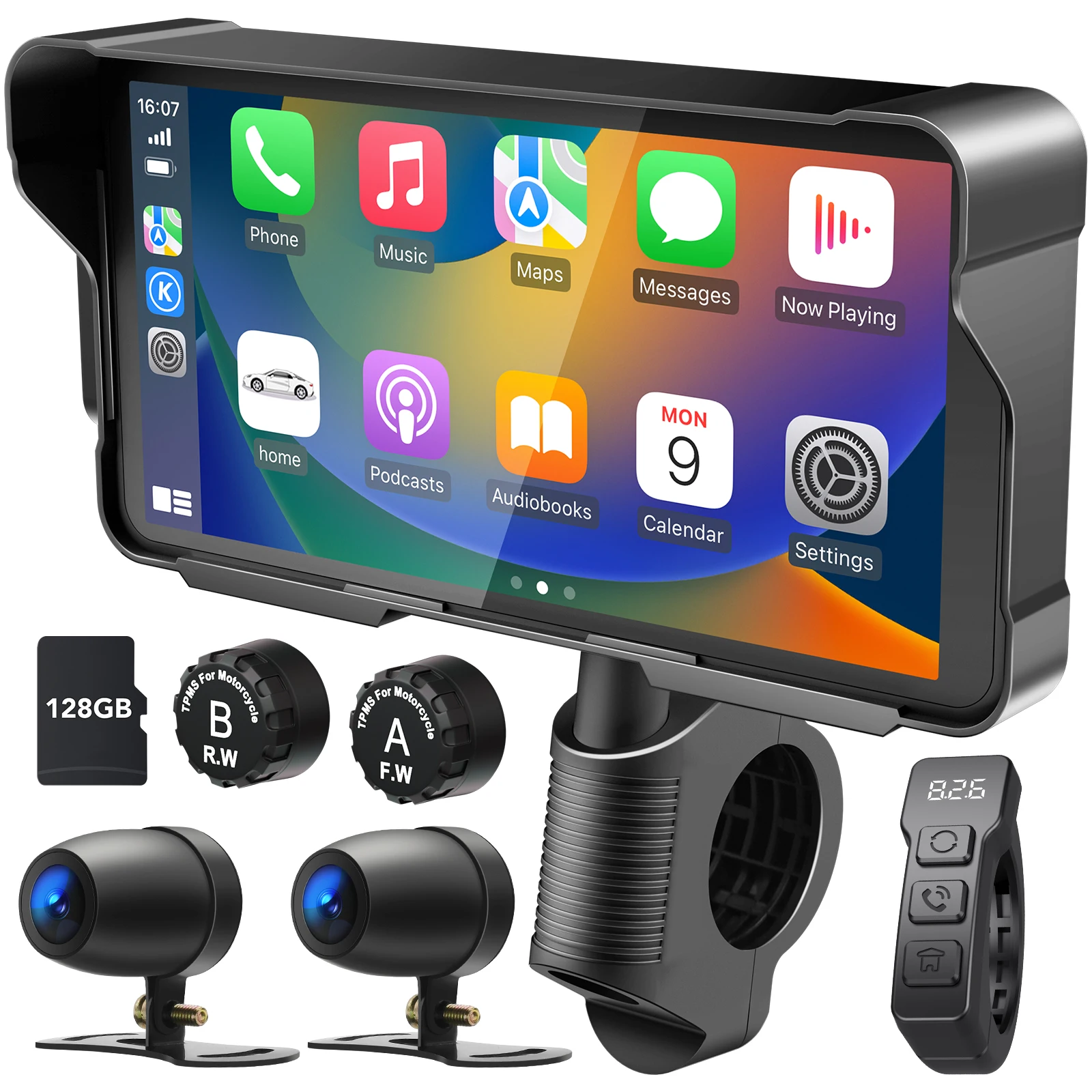 

5,5-дюймовый портативный мотоциклетный навигационный экран, беспроводной CarPlay, мотоцикл, GPS Para Moto, Android, автоматический монитор, водонепроницаемый