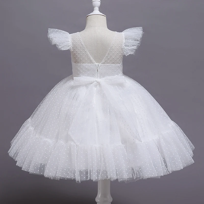 Summer Pretty Girls Dress Birthday Party Communion Ceremony Princess Dress Lace Thin Kids Ball Gown Elegant Dress Size 4-10T