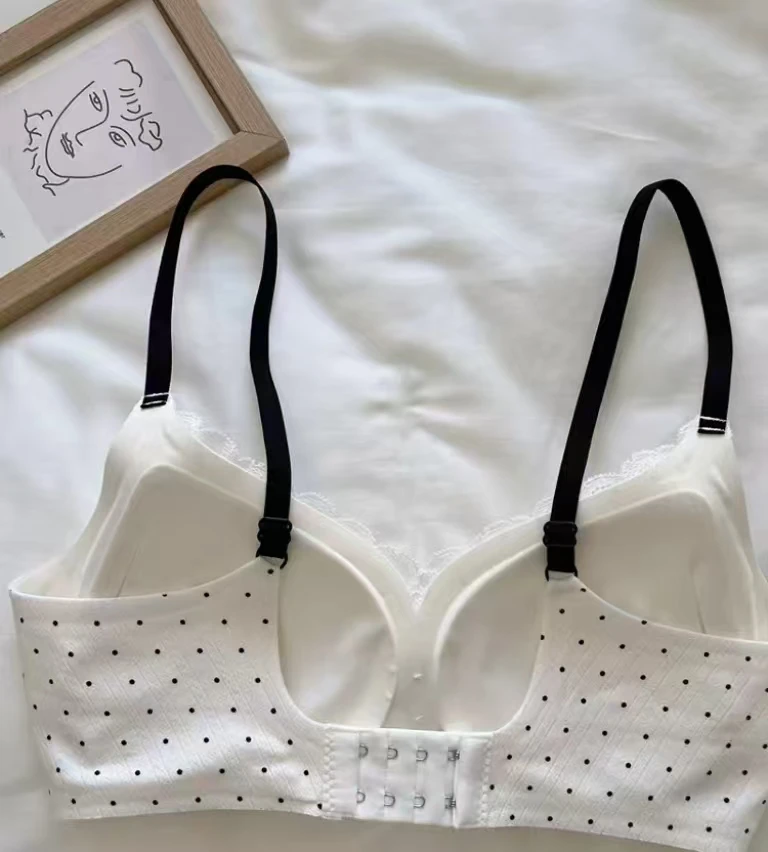 Lace and Floral Print Push-Up Bra