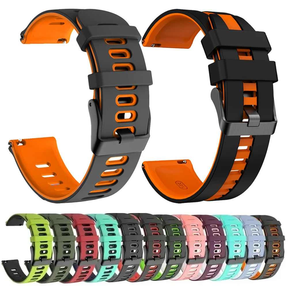 Silicone Watch Band 22Mm - 20mm 22mm dwukolorowe silikonowe paski do
