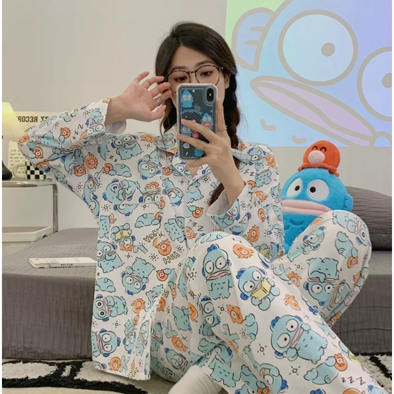 Spring new clown fish pajamas sweet and cute women's two-piece casual breathable loungewear Sanrio can wear pajamas outside