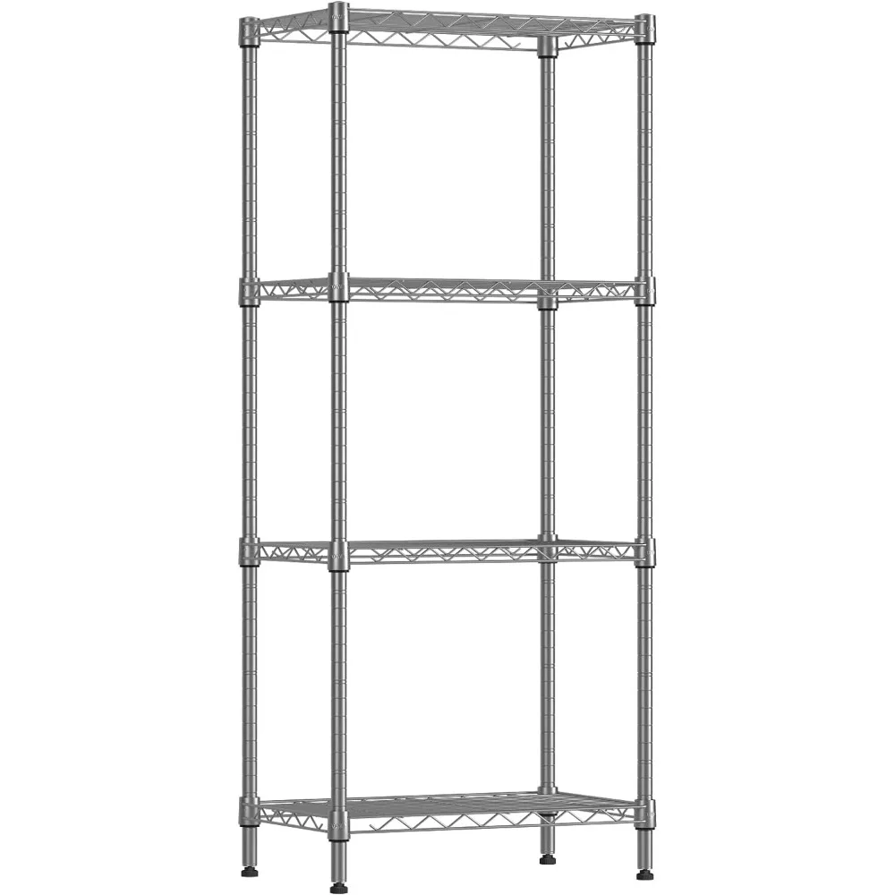 SINGAYE 4 Tier Shelf Adjustable Storage Shelf Wire Shelving,350LBS Load Capacity,Metal Storage Rack for Kitchen Office Home