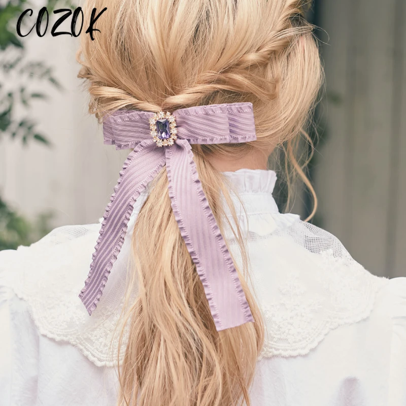 

Sweet Japanese Style Frill Rhinestone Buckle Ribbon Barrettes Lolita Sweet Girl Women's Hair Clips Hair Accessories