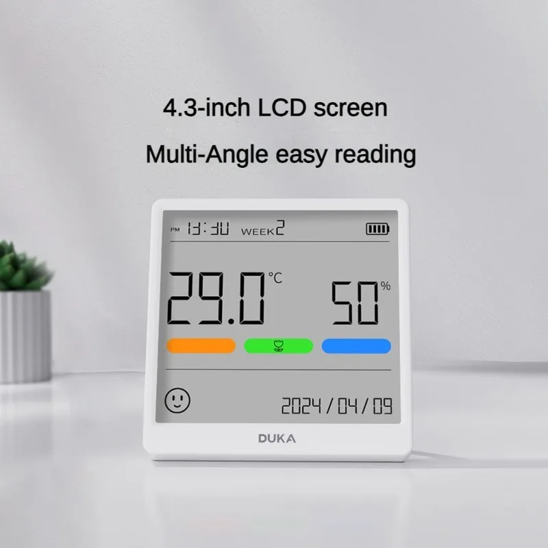 Xiaomi Duka THSE Temperature Humidity Meter Indoor Clock Household High-precision Home Office Desktop Table LCD Digital Clock