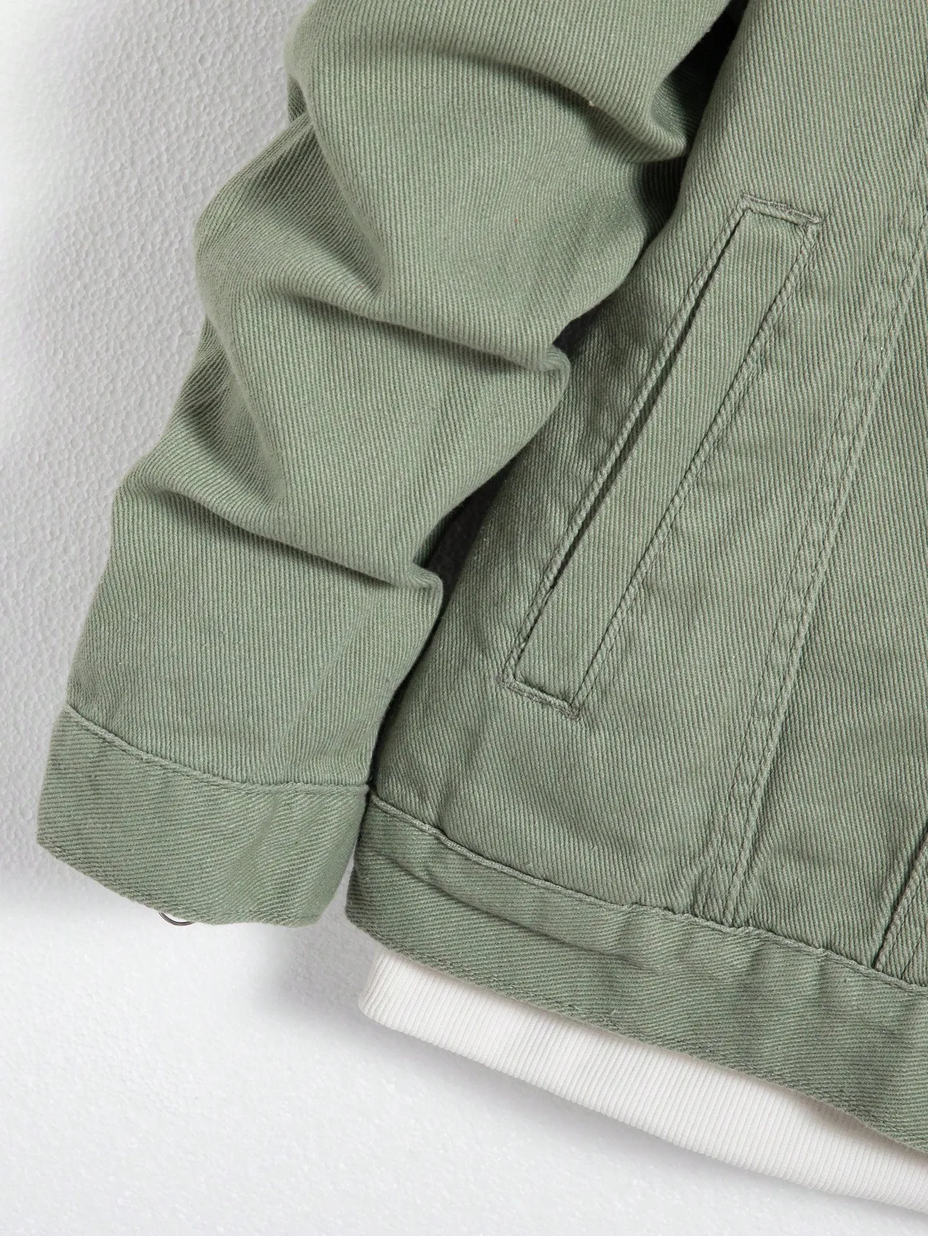 Men's Denim Jacket for Spring and Autumn. Green Coat. Fashionable, Trendy, Simple Style. For Daily Casual Wear. 12 S74d9c1fc64114e3da969fcaf97f556c6A