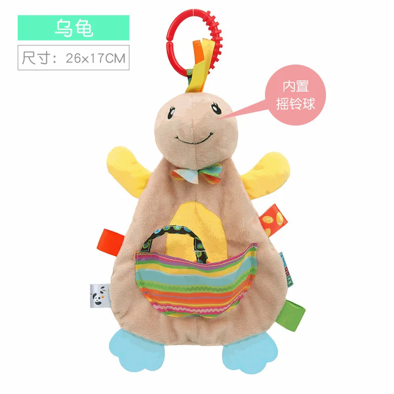 Baby Sensory Hanging Rattles Soft Learning Toy Plush Animals Stroller Infant Car Bed Crib with Teether for Bebe Babies Toddlers