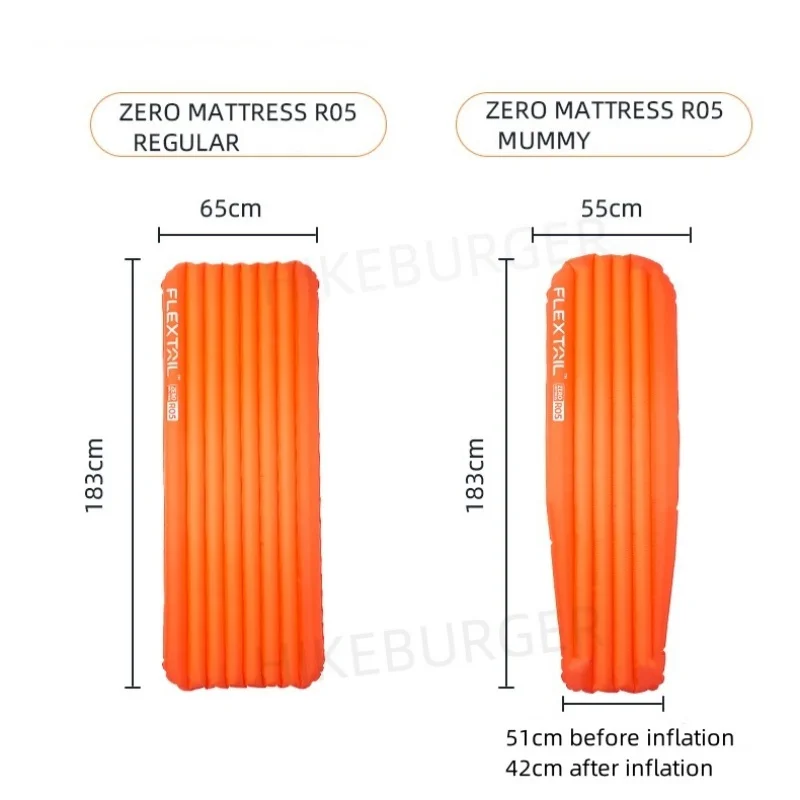 FLEXTAIL Zero High R-Value 5.6/6.0 Outdoor Ultralight Sleeping Pad Camping Mattress 20D Nylon Moisture-proof Comfortable