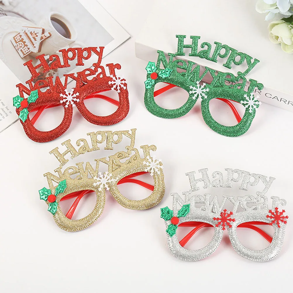 

12 Pairs Party Glasses Decorations Christmas Decorative Eyeglasses Accessories Frames New Year Years Plastic Child