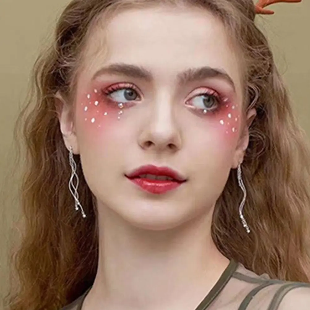 5Sets Stick Face Jewels Center Eye Stickers Unique Rhinestone Decals Festival Party Makeup Body Nail Decoration