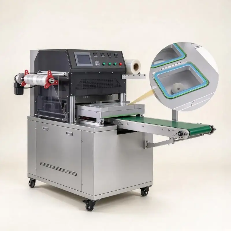 Modified Atmosphere Packaging Machine Food Tray Sealing Equipment Gas Replacement Fresh Food Packaging