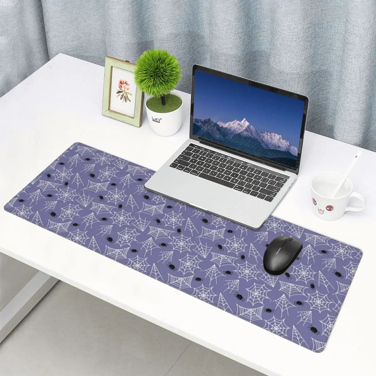 Large Mouse Pad Halloween Black Cat Spider Gothic Witch Gamer PC Laptop Mats Keyboard Carpet Computer Gaming Desk Mat