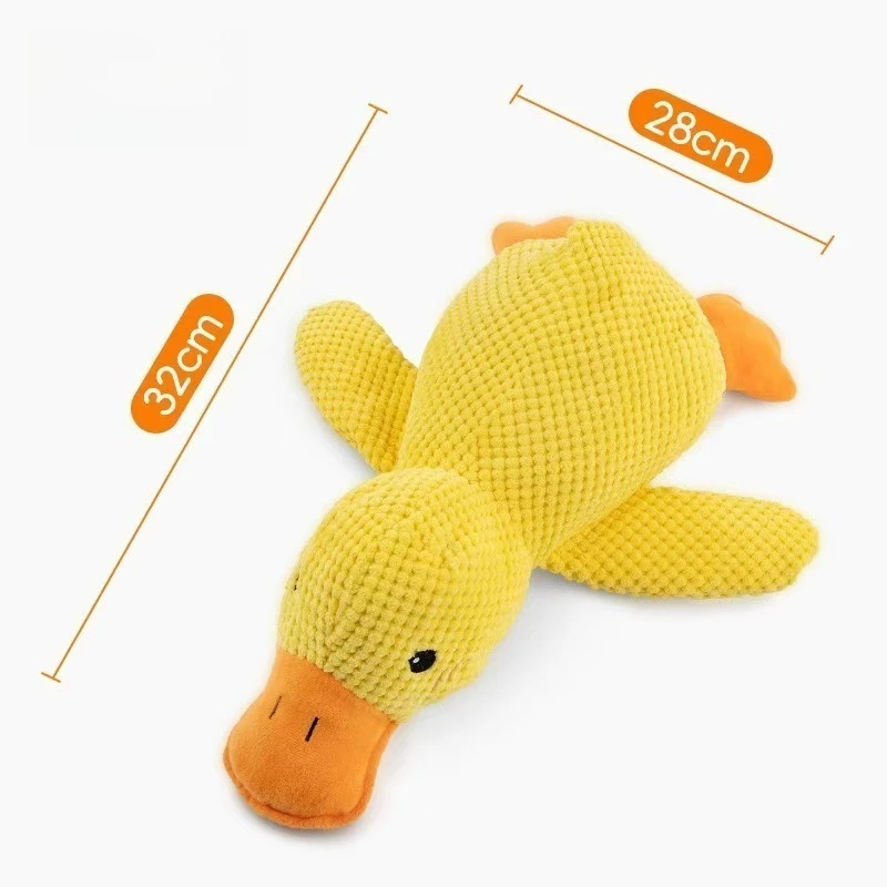 Pet Interactive Companion, Chew-Resistant Chew Dogs Cat Toy Calming Duck Toy for Dog,Soothing Plush Pet Toys with Sound Quack