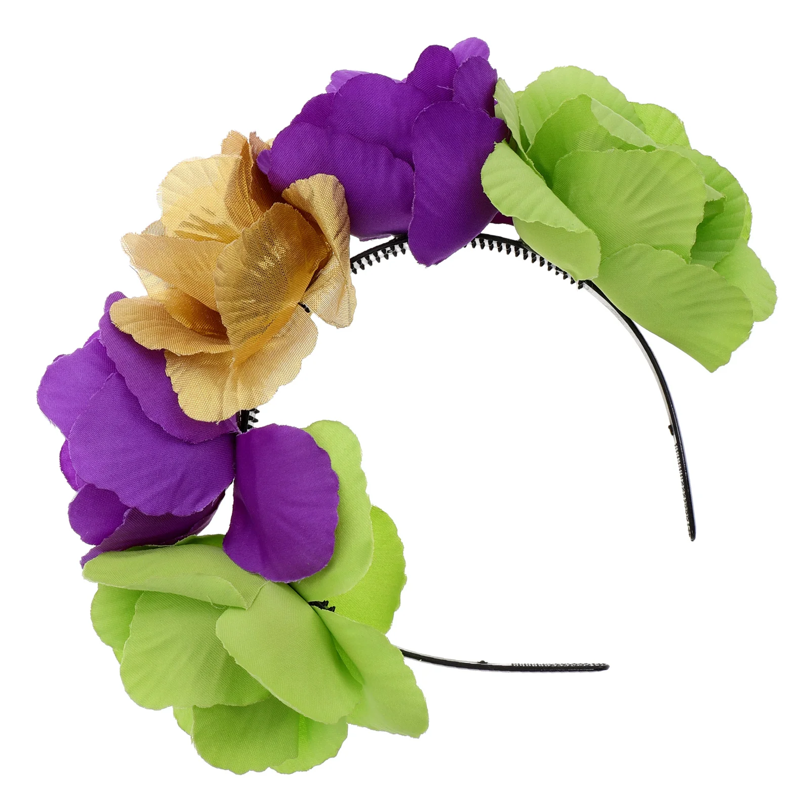 

Large Fabric Rose Carnival Flower Headband Floral Crown Comfortable Halloween Day of The Costume Hair Accessory