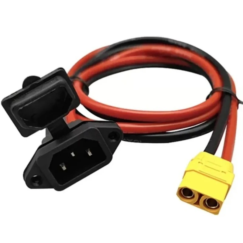 Electric Vehicle Plug C14 to XT60/90 Pin Socket Male and Female Docking Charging Head Tricycle Power Cord