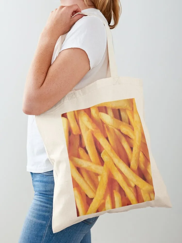 

Crunchy Crispy Delicious French Fries Pattern Tote Bag canvas tote bag shopper bags for women Portable shopping bag